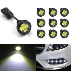 10 PCS 23mm 6LEDs SMD-5730 DC9-80V Motorcycle Eagle Eye Light (luce bianca)