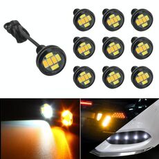 10 PCS 23mm 6LED SMD-5730 DC9-80V Motorcycle Eagle Eye Light (luce bianca e gialla)