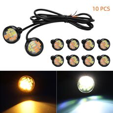 10 PCS 23mm 12LEDs SMD-4014 DC9-80V Motorcycle Eagle Eye Light (luce bianca e gialla)