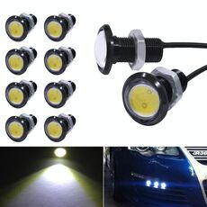 10 PCS 18mm 1.5W DC9-80V Motorcycle Eagle Eye Light Lente singola (luce bianca)