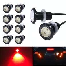 10 PCS 18mm 1.5W DC9-80V Moto Eagle Eye Light Lente singola (luce rossa)