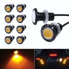 10 PCS 18mm 1.5W DC9-80V Motorcycle Eagle Eye Light Lente singola (luce gialla)