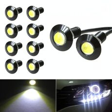 10 PCS 23mm 1.5W DC9-80V Moto Eagle Eye Light Lente singola (luce bianca)