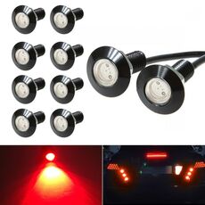 10 PCS 23mm 1.5W DC9-80V Moto Eagle Eye Light Lente singola (luce rossa)