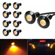 10 PCS 23mm 1.5W DC9-80V Motorcycle Eagle Eye Light Lente singola (luce gialla)