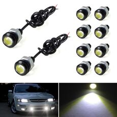 10 PCS 18mm 1.5W DC9-80V Motorcycle Eagle Eye Light Doppia lente (luce bianca)