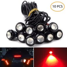 10 PCS 18mm 1.5W DC9-80V Motorcycle Eagle Eye Light Doppia lente (luce rossa)