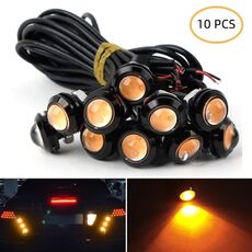 10 PCS 18mm 1.5W DC9-80V Motorcycle Eagle Eye Light Doppia lente (luce gialla)