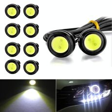 10 PCS 23mm 1.5W DC9-80V Motorcycle Eagle Eye Light Doppia lente (luce bianca)