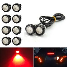 10 PCS 23mm 1.5W DC9-80V Motorcycle Eagle Eye Light Doppia lente (luce rossa)