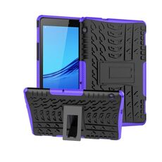 Per Huawei MediaPad T5 Custodia protettiva antiurto per pneumatici in TPU + PC con supporto (viola)