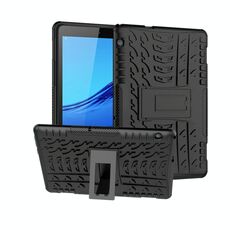 Per Huawei MediaPad T5 Tyre Texture TPU antiurto + Custodia protettiva per PC con supporto (nero)