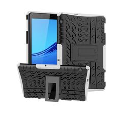 Per Huawei MediaPad T5 Tyre Texture TPU antiurto + Custodia protettiva per PC con supporto (bianco)