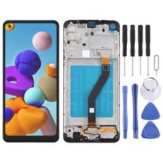 Schermo LCD OEM per Samsung Galaxy A21 / SM-A215 Digitizer Assemblaggio completo con cornice (nero)