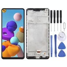 Schermo LCD OEM per Samsung Galaxy A21s / SM-A217 Digitizer Assemblaggio completo con cornice (nero)
