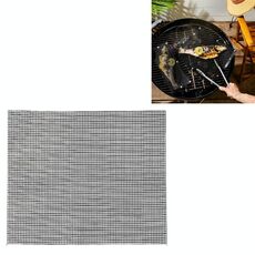 Foglio antiaderente Tappetino per barbecue in teflon Tappetino per griglia, dimensioni: 36x42 cm(Nero)