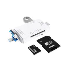 2 PCS Type-C & Micro USB e USB 2.0 3 in 1 Porte multi-funzione di lettore di schede, disc di sostegno U / TF / SD (bianco)