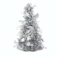 6 PCS Mini Desktop Christmas Tree Hotel Shopping Mall Decorazione natalizia, Stile: con stella a cinque punte (argento)
