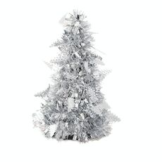 6 PCS Mini Desktop Christmas Tree Hotel Shopping Mall Decorazione natalizia, Stile: con piccolo albero (argento)