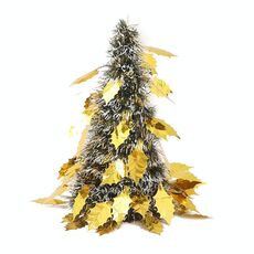 6 PCS Mini Desktop Christmas Tree Hotel Centro commerciale Decorazione natalizia, Stile: Foglie (Oro)