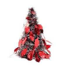 6 PCS Mini Desktop Christmas Tree Hotel Shopping Mall Decorazione natalizia, Stile: Foglie (Rosso)