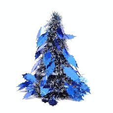 6 PCS Mini Desktop Albero di Natale Hotel Centro commerciale Decorazione natalizia, Stile: Foglie (Blu)
