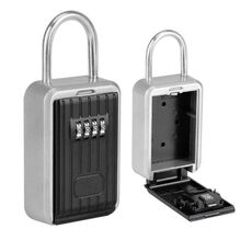 Scatola portachiavi con password Scatola metallica a parete Scatola con password Scatola portaoggetti antifurto per chiave esterna, specifica: normale (argento nero)