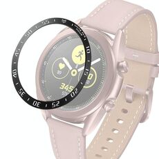 Per Samsung Galaxy Watch 3 41mm smart watch anello di cornice in acciaio, una versione (lettera nera anello bianco lettera)