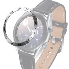 Per Samsung Galaxy Watch 3 41mm smart watch anello di cornice in acciaio, una versione (argento anello nero lettera)