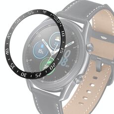 Per Samsung Galaxy Watch 3 45mm smart watch anello di cornice in acciaio, una versione (lettera nera anello bianco)