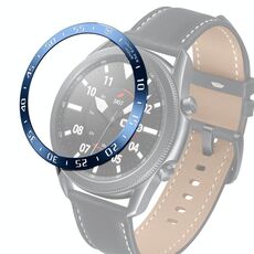 Per Samsung Galaxy Watch 3 45mm smart watch anello di cornice in acciaio, una versione (blu anello bianco lettera)