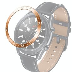 Per Samsung Galaxy Watch 3 45mm smart watch anello di cornice in acciaio, una versione (lettera bianca anello in oro rosa)