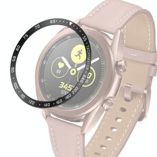 Per Samsung Galaxy Watch 3 41mm Smart Watch Anello con castone in acciaio, versione E (anello nero lettera bianca)