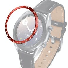 Per Samsung Galaxy Watch 3 41mm Smart Watch Anello con castone in acciaio, versione E (anello rosso lettera bianca)