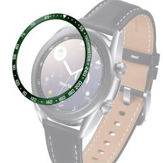 Per Samsung Galaxy Watch 3 41mm Smart Watch Anello con castone in acciaio, versione E (lettera bianca verde militare)