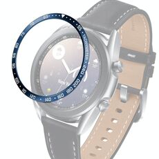Per Samsung Galaxy Watch 3 41mm Smart Watch Anello con castone in acciaio, versione E (lettera bianca con anello blu)
