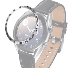 Per Samsung Galaxy Watch 3 41mm Smart Watch Anello con castone in acciaio, versione E (anello in argento con lettera nera)