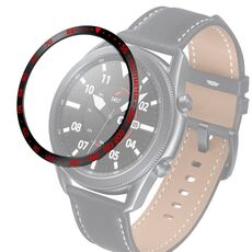 Per Samsung Galaxy Watch 3 45mm Smart Watch Anello con castone in acciaio, versione E (anello nero lettera rossa)
