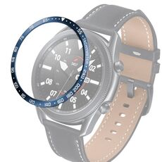 Per Samsung Galaxy Watch 3 45mm Smart Watch Anello con castone in acciaio, versione E (lettera bianca con anello blu)