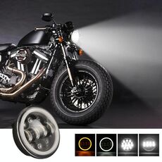 EagleVision DC9-30V 35W 6000K 4000LM 5,75 pollici Faro rotondo 6 LED per moto con occhio di angelo per Harley-Davidson