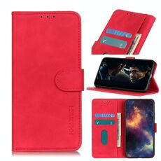 Per Alcatel 3X 2020 KHAZNEH Custodia in pelle con vibrazione orizzontale in PU + TPU con texture retrò con supporto, slot per schede e portafoglio (rosso)