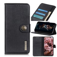 Per Alcatel 3X 2020 KHAZNEH Custodia in pelle a vibrazione orizzontale con struttura in pelle bovina con supporto, slot per schede e portafoglio (nero)