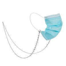 2 PCS Flower Placcato oro placcato in acciaio inox Hanging Neck Catena Catena Anti-Lost Mask Cordino (argento bianco fiore)