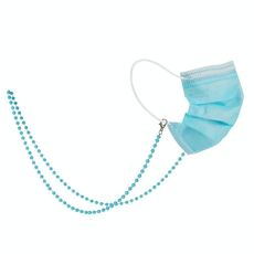 3 pezzi lucido cristallo perline maschera fatta a mano maschera antimata antidocma a catena a catena appesa catena (blu solido cielo blu)