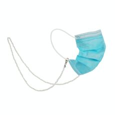 3 pezzi a forma di goccia in rilievo maschera di cristallo con cordino anti-perso cordino moda catena (bianco)