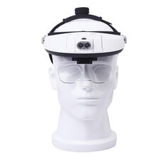 Anziani che leggono e riparano la lente d'ingrandimento con 2 LED Lente d'ingrandimento HD montata sulla testa