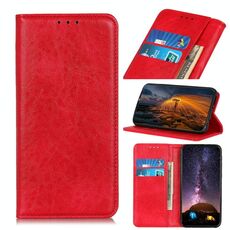 Per Alcatel 3X 2020 Custodia in pelle a vibrazione orizzontale con struttura magnetica a cavallo pazzo con supporto, slot per schede e portafoglio (rosso)