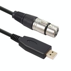 Cavo di registrazione per microfono US18 da USB a XLR femmina, lunghezza cavo: 3 m (nero)