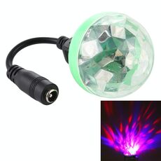 Mini lampada da palcoscenico a LED con sfera magica RGB da 4W con cavo connettore femmina da femmina a USB da 5,5 x 2,5 / 2,1 mm