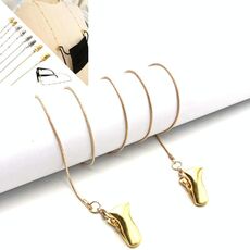 Corda decorativa anti-smarrimento per occhiali con cordino per maschera stile clip, stile: catena a serpente rotonda (oro)